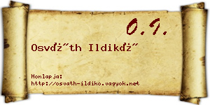 Osváth Ildikó névjegykártya